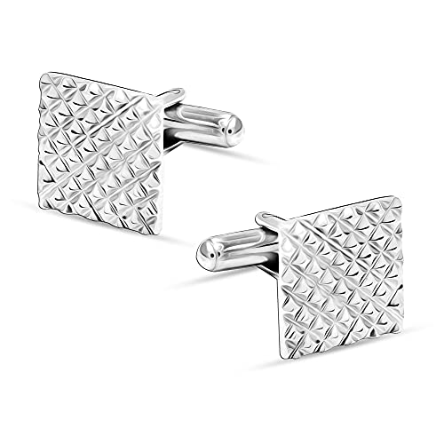 Lecalla Signature Men's 925 Sterling Silver Square Cufflinks Wedding Gift For Dad, Doctor, Lawyer Father's Day #TOP28