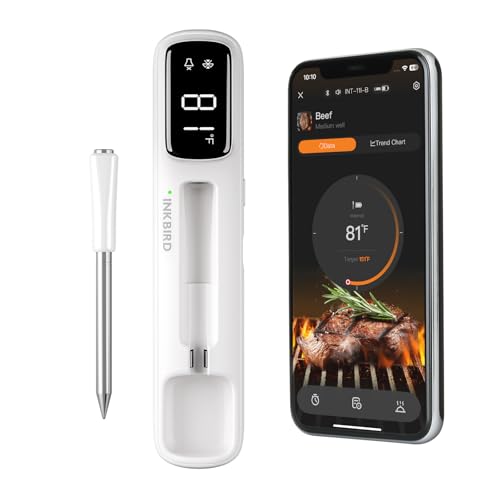 INKBIRD Mini Wireless Meat Thermometer, Bluetooth 5.4,1000ft/305m...
