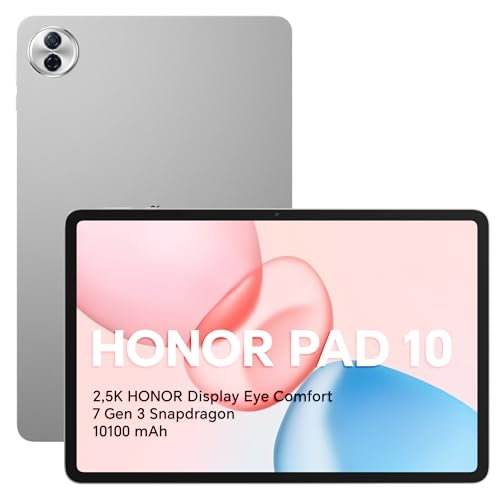 HONOR Pad 10 8GB/256GB Wi-Fi Tablet, 10100mAh Batteria,12,1 Pollici 120HZ 2.5K Eye Comfort Display, 4nm Snapdragon 7 Gen 3, 6 Altoparlanti,AI Efficienza, Android 15, Gray [Versione italiana]