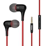 Mrice E300 Heavy Bass In-Ear Earbuds Earphones with Mic and Volume Control for iPhone,Smartphone Noise Cancelling and Triangle Cable Tangle-Free Headphones Headset-Black