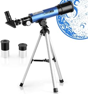 Tuword Telescope for Kids 50/360mm Children's Telescope with 45° Diagonal Mirror Can Correct Images, Gift to Explore the Moon