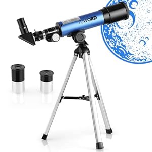 Tuword Telescope for Kids 50/360mm Children’s Telescope with 45° Diagonal Mirror Can Correct Images, Gift to Explore the…