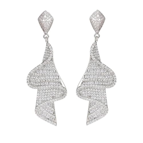 Boucles d'oreilles en Ruban de moissanite or 14k : l'éclat des grands soirs sans compromis
