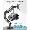 MOUNT PRO Single Monitor Desk Mount for Max 40 Inch Screens, Adjustable Gas Spring Monitor Arm Holds up to 26.5lbs, Computer Monitor Stand with Clamp and Grommet Base, VESA Mount 75x75mm/100x100mm