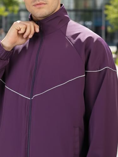 Image of CHKOKKO Sunscreen Jacket for Men Hooded Zipper Sports Jacket | UV Protection UPF 50+ | Sun Protective | Lightweight Breathable | Riding Biker | Outdoor Travel Gym Running