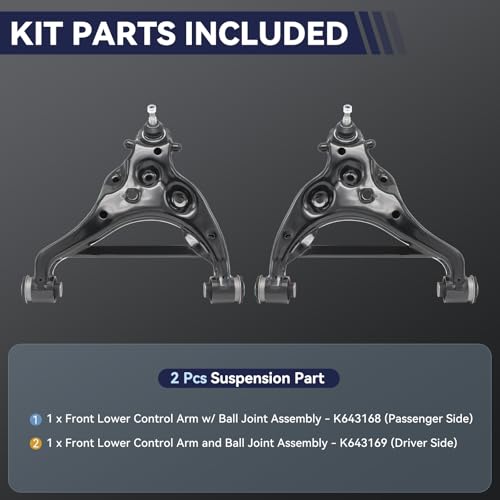 2Pc Front Lower Control Arm w/Ball Joint Fit for 2015-2020 F150 (No Raptor) by UGFC - Used condition - Image 6