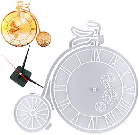 KyeeaDIY Clock Resin Mold Large Silicone Clock Molds Handmade DIY Roman Numerals Epoxy Silicone Casting Resin Mould with Clock Movement for Wall Clack Art Home Decoration (Clock Mold)