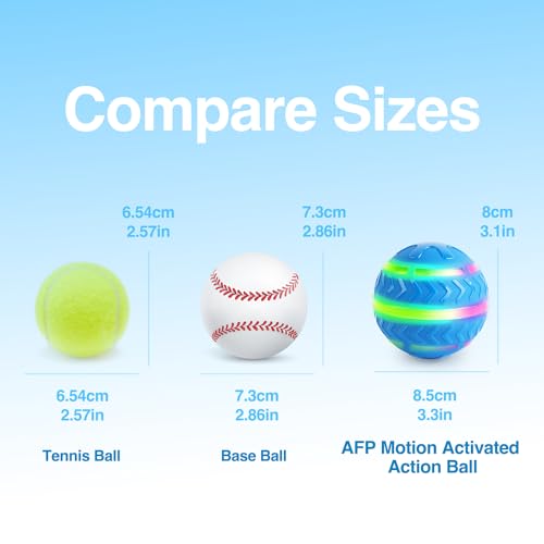 ALL FOR PAWS Interactive LED Dog Ball for Boredom Motion Activated Moving Dog Balls Toy Lights Up for Day/Night Play, Dog Enrichment Mental Stimulation Toys for Puppy, USB Rechargeable Dog Toys