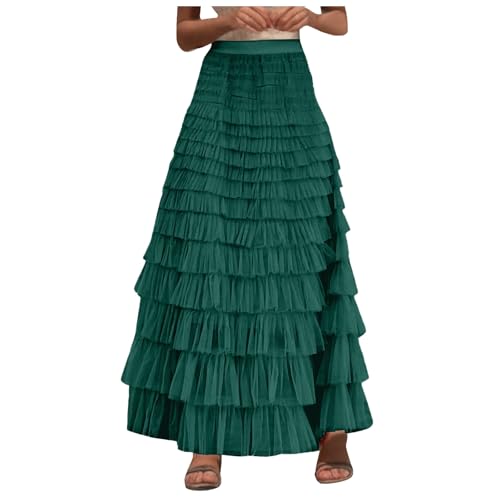 Ladies Fashion Cake Skirt Dress for Summer (Green, XL)