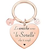 tecreo idee regalo migliore amica compleanno, migliore amica portachiavi amicizia regalo amica speciale, laurea ragazze/donna speciale sorella regalo per migliore amica, oro rosa