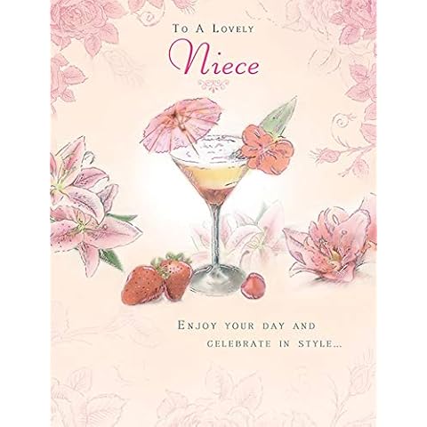 Piccadilly Greetings Glitter Cocktail Birthday Card Cover