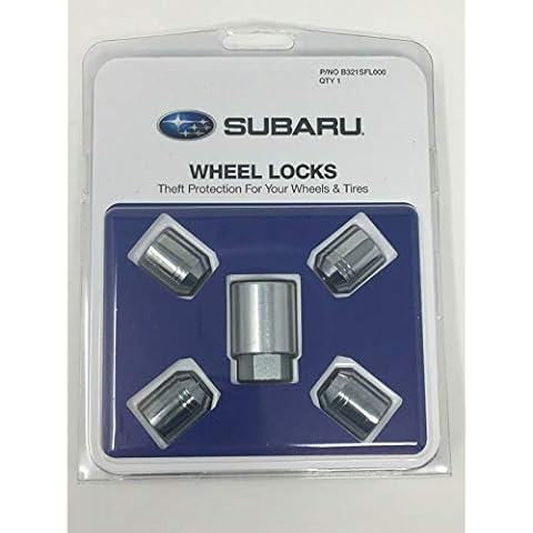 Subaru Alloy Wheel Lock Lug Nuts Set for 2009-2025 All Models - B321SFL000 - Genuine OEM Cover