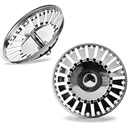 Tapon Fregadero Fagor Yizhet Acero Inoxidable Fregadero de Cocina Colador Enchufe Tapón de Fregadero Filtro Doble Capa Desague Filtro - Diamètre de Ø84 mm(2 Piezas)