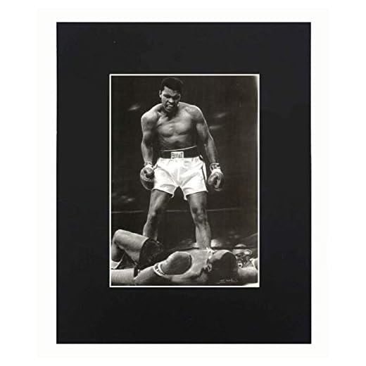 Muhammad Ali Boxen Sonny Liston Knock Out Boxing Black History Month Art Print Picture Decor Wall Art Display mit mattiertem 20,3 x 25,4 cm