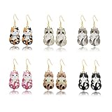 Lezmoii Cute Dangle Anime Cat Earrings for Girls Women Fun Animal Earrings Set (Cat B)