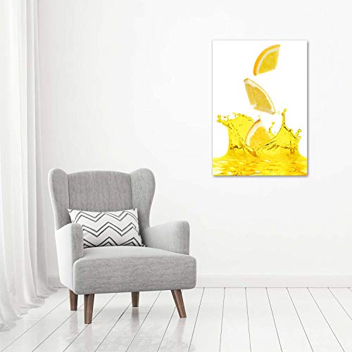 Impression sur Verre Acrylique 70x100 | Déco Mural Image Plexiglas Jaune Citron