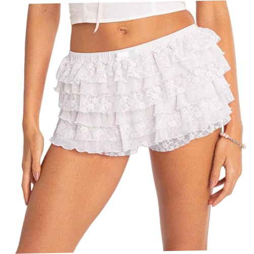 Shorts en dentelle pour femmes avec taille élastique contre la chaleur