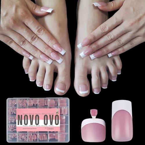 NOVO OVO French Tip Matching Press on Nail tips set,