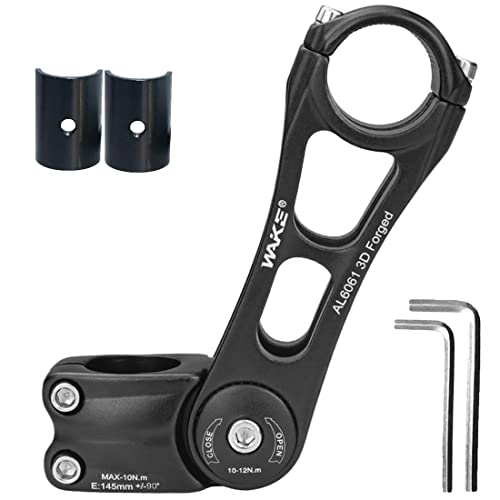 LITEONE Mountain Bike Stem 25.4 31.8 145mm MTB Stem 0 90 Degree Adjustable Handlebar Stem MTB Head Stem for Most Bicycle, Fixed Gear, Road Bike, Track Bike, MTB, BMX, Cycling