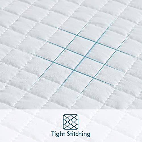 Western Home Quilt Set Full/Queen Size (90X96, White), Lightweight Reversible Bedspread With Squares Pattern Coverlet, Soft Microfiber Warm Bed Cover For All Season - 3 Pieces(1 Quilt,2 Shams) #TOP4