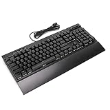 Clavier Mécanique de Jeu Rétroéclairé à 104 Touches RVB avec Survol des Touches N pour les Joueurs sur PC, Clavier Filaire à Suspension Carrée avec Repose-poignet Magnétique Ergonomique pour Bureau, O