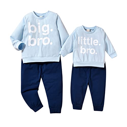 Big Brother Little Brother Matching Outfits Big Bro/Little Bro Long Shirt Pants Newborn/Toddler baby boy Fall/Winter Outfit
