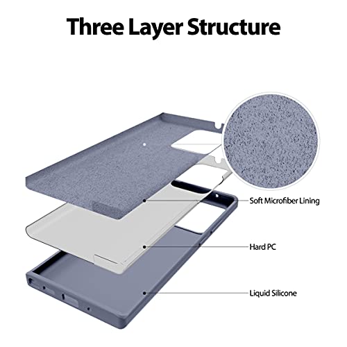 GOOSPERY Liquid Silicone Case for Galaxy Note 20 Ultra (6.9 inches - 2020) Silky-Soft Touch Full Body Protection Shockproof Cover Case with Soft Microfiber Lining - Lavender Grey by GOOSPERY - Image 3