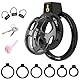 BDSMYOU F-2.0 Peniskäfig Silikon,Deluxe Sissy Keuschheitskäfig Herren mit Fake Frau Pussy Penis Plug + 6 Hodenringe,BDSM Chastity Cage Male Sex Toyset Herren,Keuschheitsgürtel Gay Cock Cage (S)