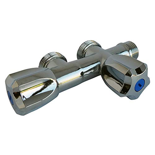 SOMATHERM FOR YOU - Doppelwandarmatur für den Anschluss von zwei Waschmaschinen (Waschmaschine - Geschirrspüler) - Standard-Kupplungs 15/21-20/27