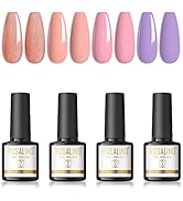 ROSALIND Uv Nagellack Pink Rosa Lila Glitzer Nagellack 4 Farben Uv Nagellack Set 8ml Nagellack Se...