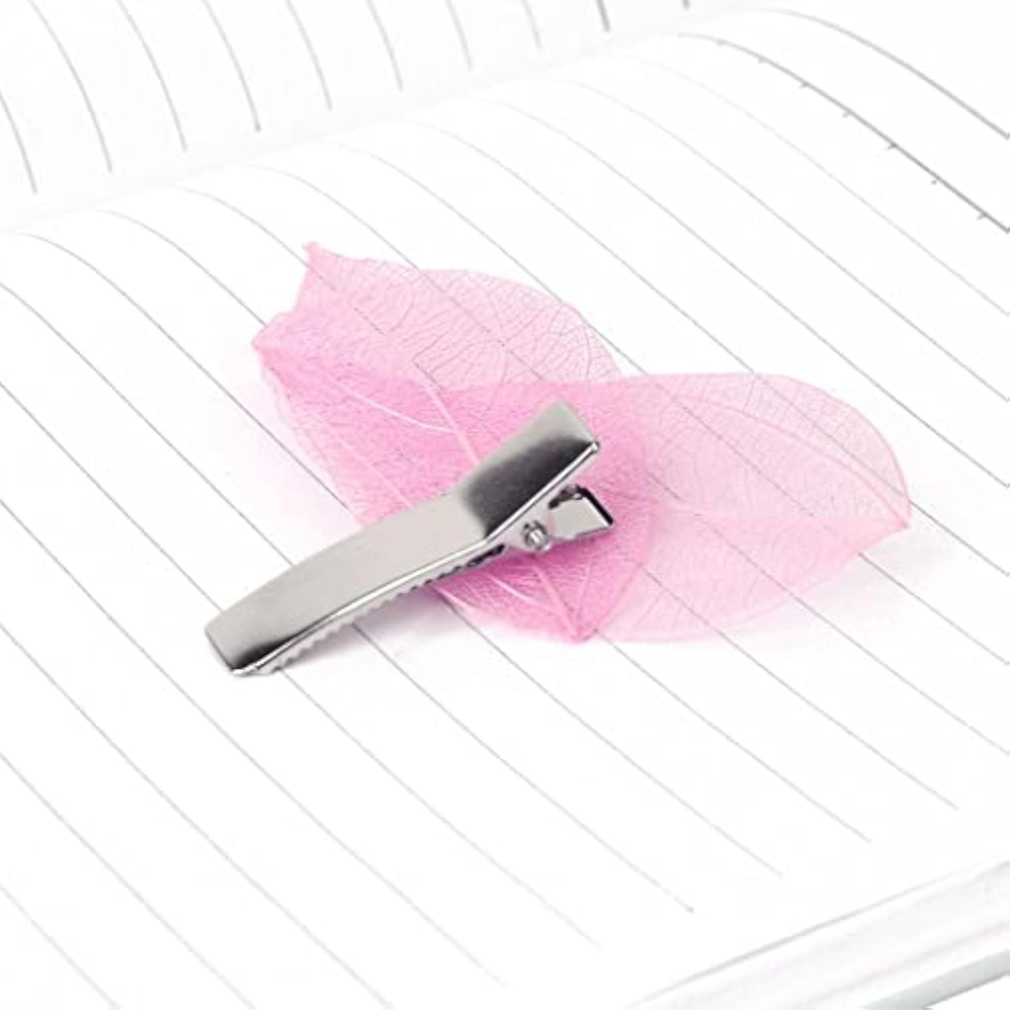 Pack of 100PCS Blank Nickel Plated Metal Round Duckbill Clips