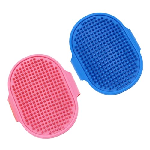 RTRTGS 2 pcs Cepillo de Aseo Profesional para Perros y Gatos - CCepillo de baño para Mascotas - Peine de Masaje de Goma Ajustable - Manopla para Aseo de Mascotas