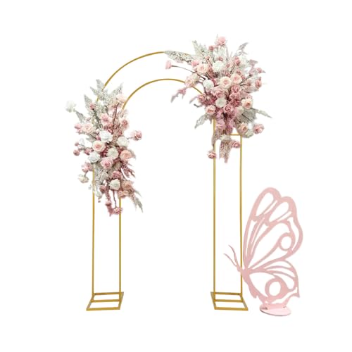 Open Arch Backdrop Stand Double Arch Frame U Shaped Wedding Arches for Wedding Ceremony Birthday Party Bridal Baby Shower Photo Booth Garden Floral Balloon Arch Decoration