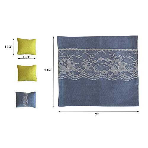 Inusitus BLANKET-SET Dollhouse Bedding, 4 Piece Set With Comforter & Pillows, Blanket, Realistic Bedroom Accessories For 6 Inch Dolls, 1/12 Scale thumb #4