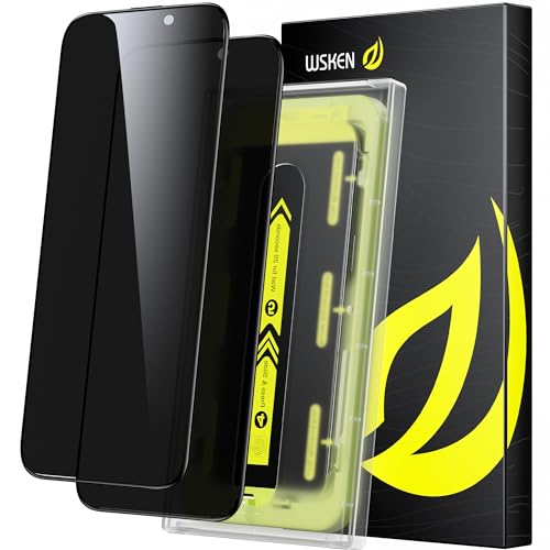 WSKEN for iPhone 15 Pro Max Privacy Screen Protector [Auto-Dust Removal] Full Coverage Screen 2.5D Edge 28 Degree 10s HD Tempered Glass Film with Dust Clean Installing House 2023 5G 6.7inch - 2 Pack by WSKEN - Used condition - US$17.94