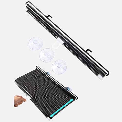 YUESHEN888 Einziehbarer Tragbare Verdunkelungsrollo Dachfenster Schwarz,Seitenzug Springrollos mit Saugnäpfen Sonnenblende Autosonnenschutz Sonnenschutz Einhand-Einrollfunktion Fensterrollo (40x60cm)