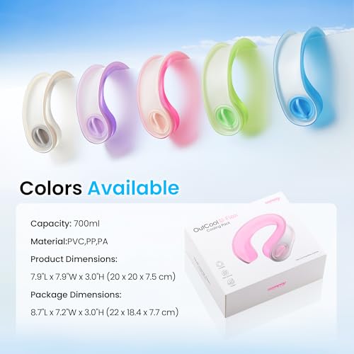 samply Ice-Filled Neck Cooler with Cooling Towel, Silent Non-Gel Ice Pack for Fast Cooling, Cold Compress for Sports, Travel, Camping, Ideal for Hot Weather, Peach — view 2