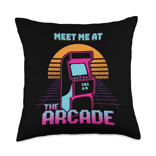 Arcade Arcademachine Retro Hightscore 80s Outfit Meet Machines Arcade Retro Gaming Throw Pillow, 18x18, Multicolor