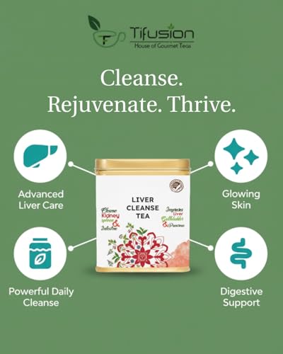 Image of Tifusion Liver Cleanse Tea for Holistic Liver Detox (100 G) | Natural Liver Support Supplement | Promotes Healthy Fat Metabolism & Digestion | Gourmet Tea