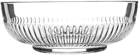 Argon Tableware 2 Piece Campana Glass Serving Bowls Set - Vintage Clear Kitchen Mixing Snack Bowl Dishes - 2 Sizes