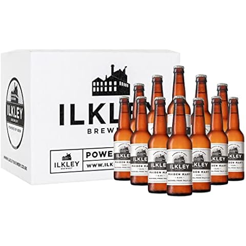 Ilkley Brewery 12x Maiden Mary Alcohol Free Beer 0.5% abv AF Pale Ale | Low Carb, Low Calorie, Non Alcoholic Beers | Local Yorkshire Craft Non-Alcoholic Drink (12 x 330ml Bottles) Cover