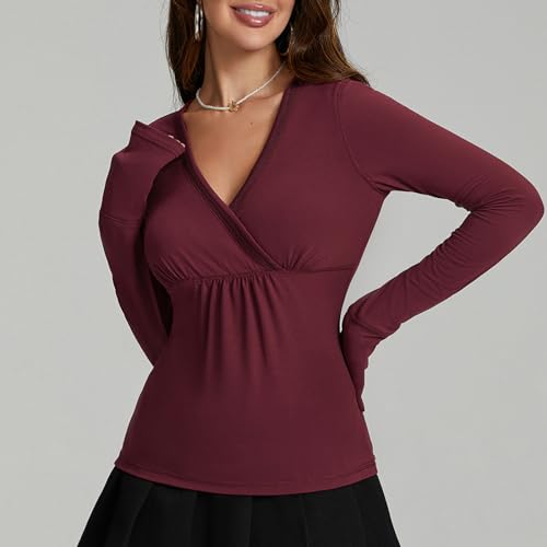 Women Lace Trim Long Sleeve T-Shirts Fairy Aesthetic Slim Fit Crop Tops Basic Blouse Y2k Teen Girls Streetwear2