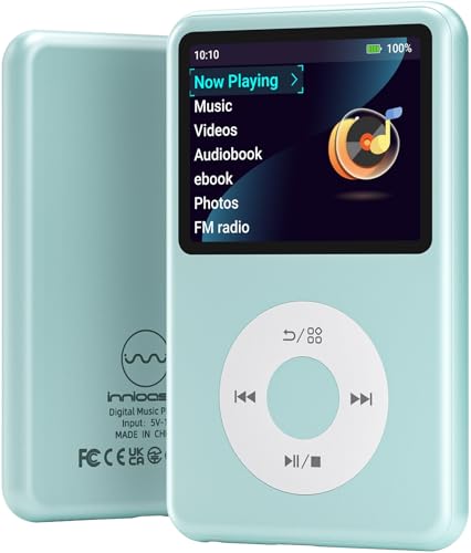 64Gb Mp3 Player with Bluetooth Y1 Portable Music Digital Players Supports Playlist Audiobook Video Nice Gadget for Kids Teal