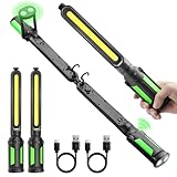 Sylsmart Rechargeable Mechanic Light, Single or Dual Use Underhood Work Light with Magnet and Sensor, 2400LM Cordless Car Hood Light for Auto, Inspection, Workshop, Garage, Emergency (2 Pack)