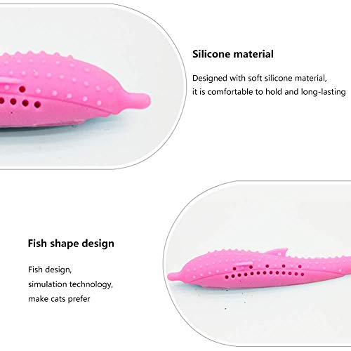 Brinquedo de gato WinnerEco-us, 2 peças de escova de dentes de gato em forma de peixe para gatinho g