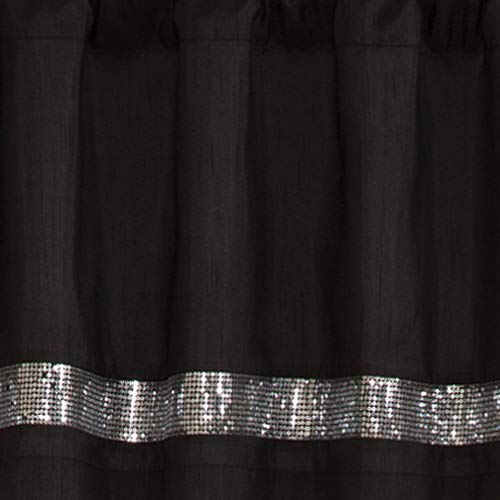 Lush Decor Night Sky Sequin Window Valance, 18"L X 84"W, Black & Gray #TOP2