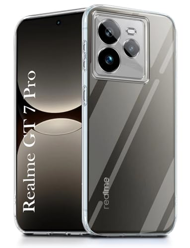 Image of Jkobi Back Cover for Realme GT 7 Pro (Silicone Clear Shockproof Case with Camera Protection and Dust Plugs | Transparent)
