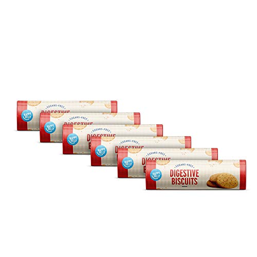 Marca Amazon - Happy Belly - Galletas Digestive sin azúcar, 6 x 400 g