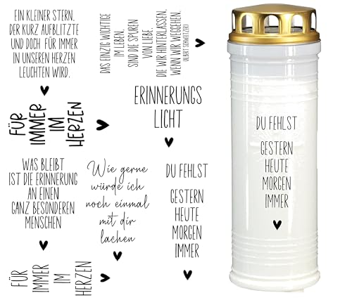 Fräulein Lotti | Wasserschiebefolie fuer Grabkerzen - Thema: Grabkerzen 4 | Tattoofolie | schwarz DIN A5