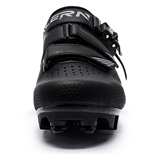 Fenlern MTB Schuhe Herren Harte Sohle Fahrradschuhe Mountainbike Schuhe Radschuhe 2 Loch Cleat System mit Schnalle - Image 3